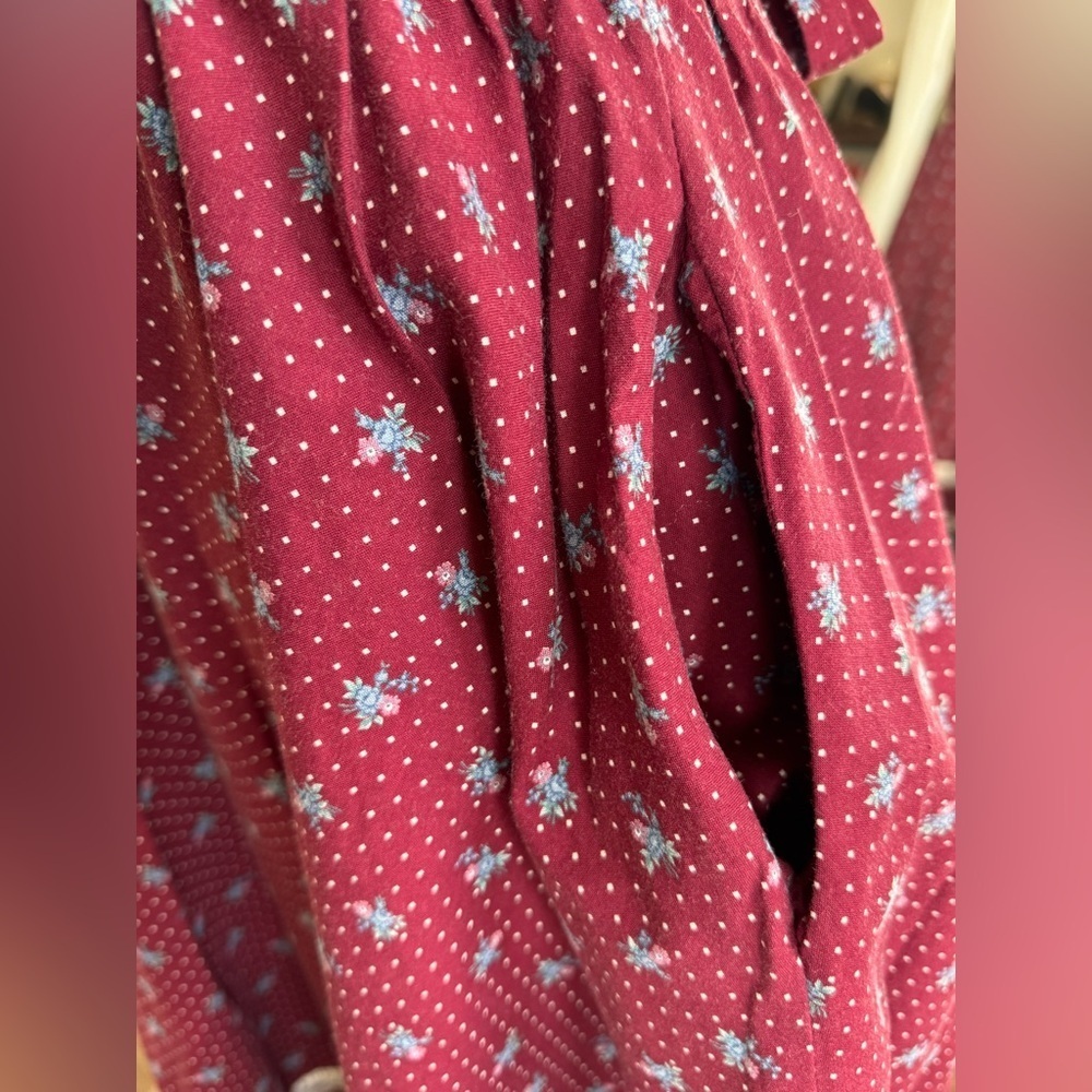 Vintage 70s 80s GUNNE SAX Red Floral Maxi Peasant Prairie Cottage Core Dress - Picture 8 of 15